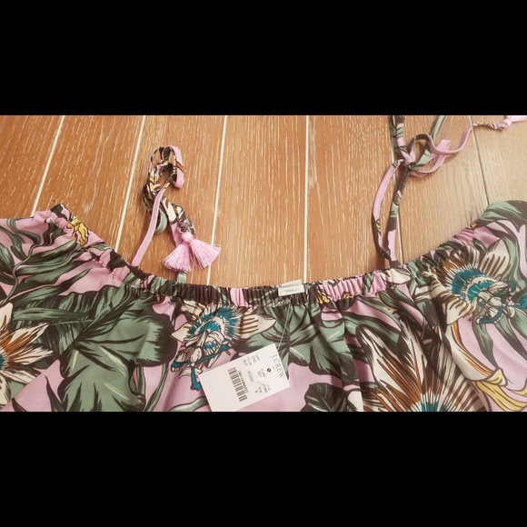 J Crew Factory printed tie cold-shoulder top 12 - Picture 5 of 7